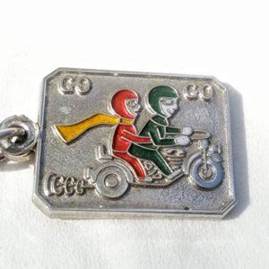 Vintage Wells Sterling motorcycle couple charms